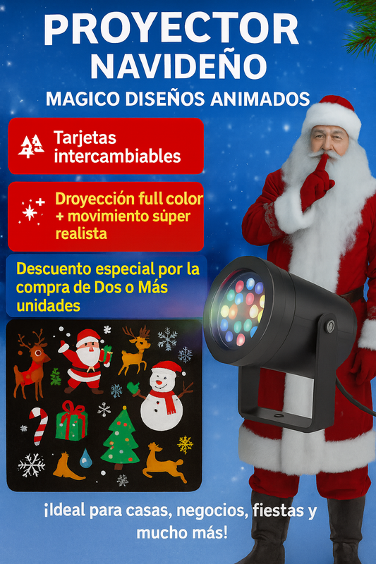 Proyector Navideño Mágico™ – Convierte tu hogar en un mundo de luces en segundos