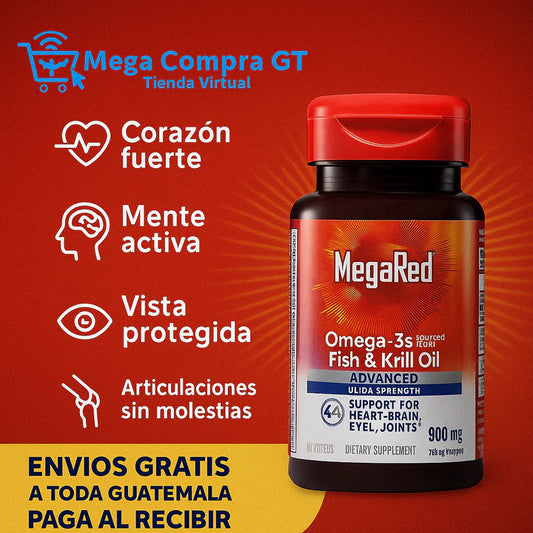 MegaRed Omega 3s® – Impulsa tu testosterona y energía natural 1000 mg. 60 Caps.